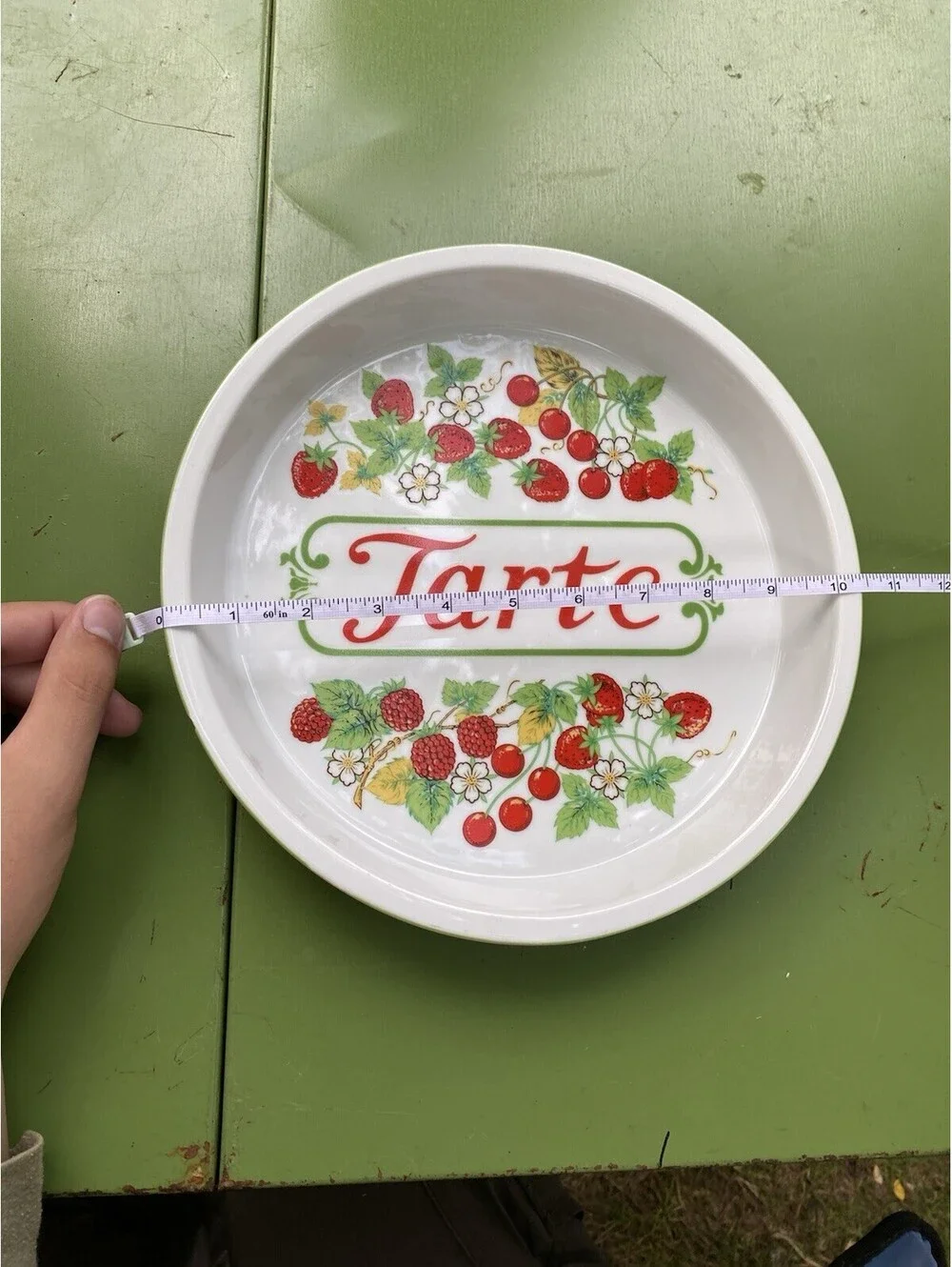 Vintage Berry “Tarte” Stoneware Pie Plate Quiche Dish Strawberry Decor 10.5”